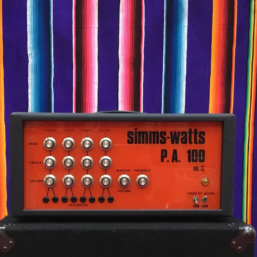 Simms-Watts Tube P.A. 100 MK. II Head (1971)