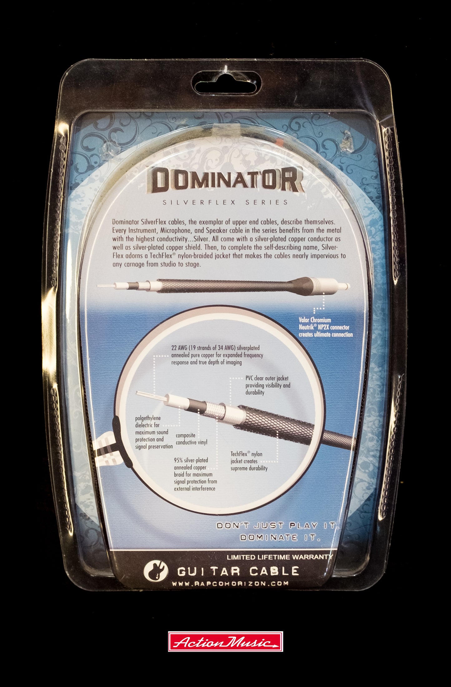 Dominator 15 Ft Silverflex Guitar Instrument Cable SLVRGTR-15