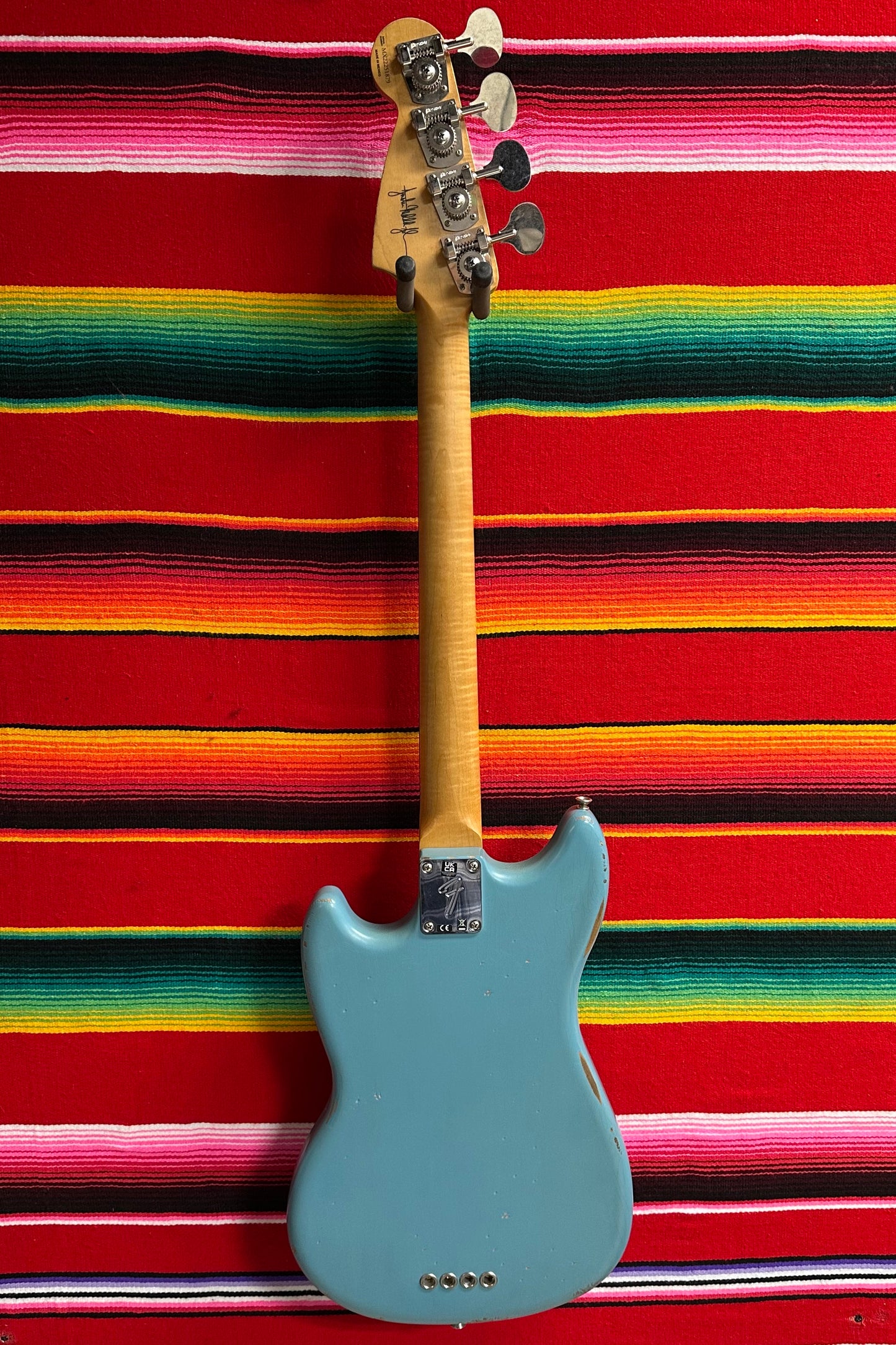 Fender MIM JMJ Road Worn Mustang Bass Faded Daphne Blue (2022)