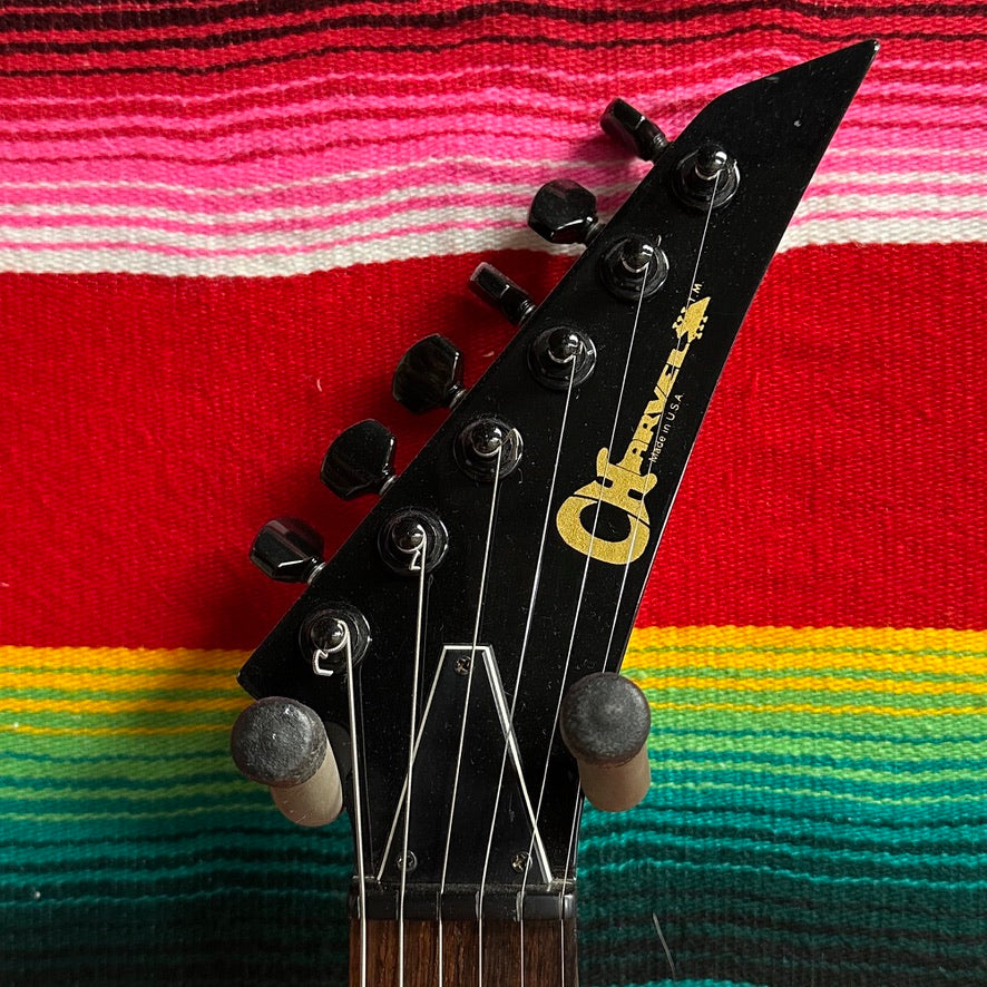 Charvel San Dimas "Pre-Production" Black/Yellow Spiral Checkerboard (1983)