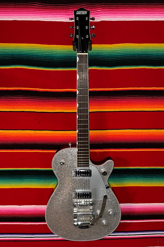 Gretsch G5230T Electromatic Sparkle Jet FT Single-Cut with Bigsby Silver Sparkle