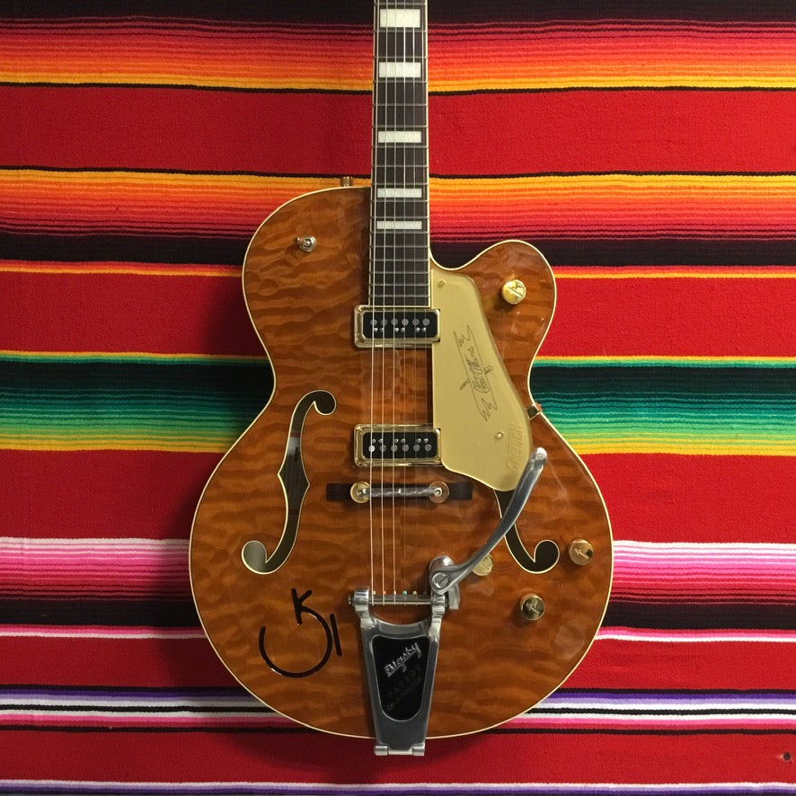 Gretsch G6120TGQM-56 Limited Edition Quilt Classic Chet Atkins Hollow Body Roundup Orange Stain (2023)