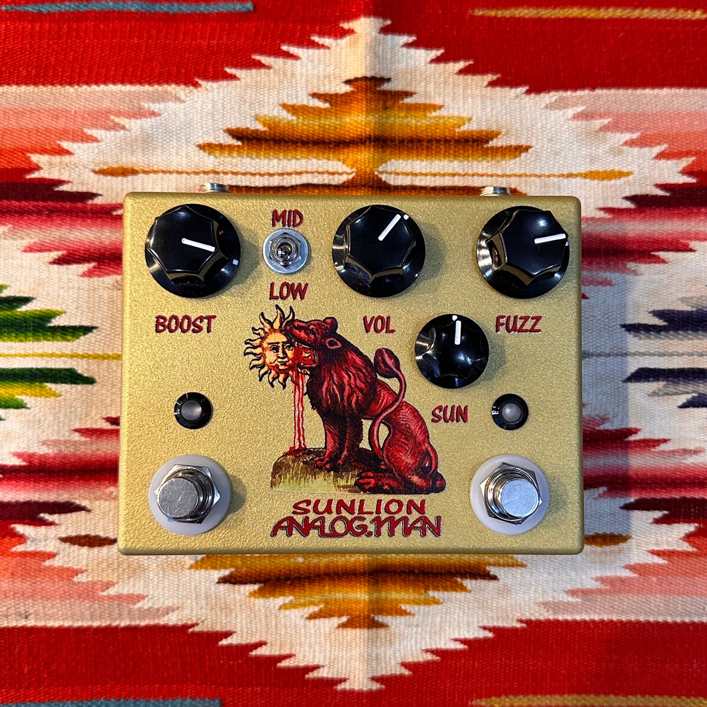 Analogman Sun Lion Fuzz Booster Hybrid BART/RCA Lower Gain (2026)